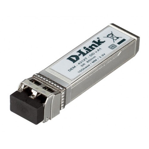[DEM-431XT] ราคา ขาย จำหน่าย D-LINK 10GBASE-SR (Duplex LC) Multi-mode SFP+ Transceiver, OM1:33M, OM2:82M, OM3:300M (w/o DDM)